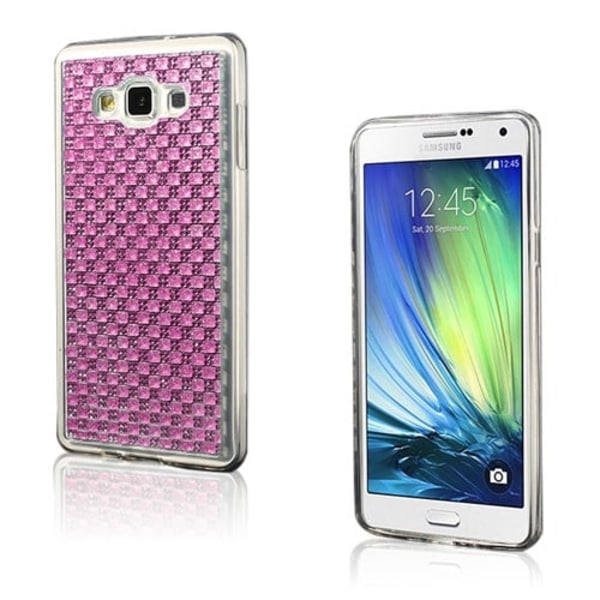 TPU etui med blomstrende blomme mønster og gele krystaller til Samsung Galaxy A7 - Rosa Pink