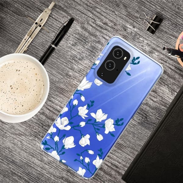 Deco OnePlus 9 Pro Etui - Hvit Blomst White