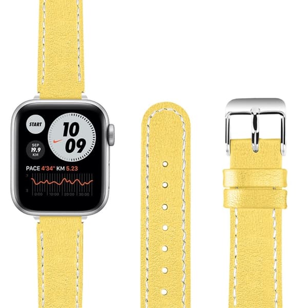 Apple Watch (41mm) elegant urrem i ægte læder - Gul Yellow