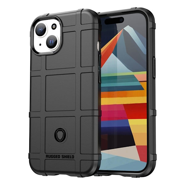 Rugged Shield Etui iPhone 15 - Svart Black