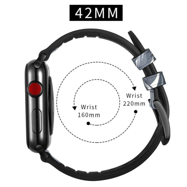 Apple Watch Series 5 44mm komfortabel ægte læder Urrem - Mørkeblå Blue