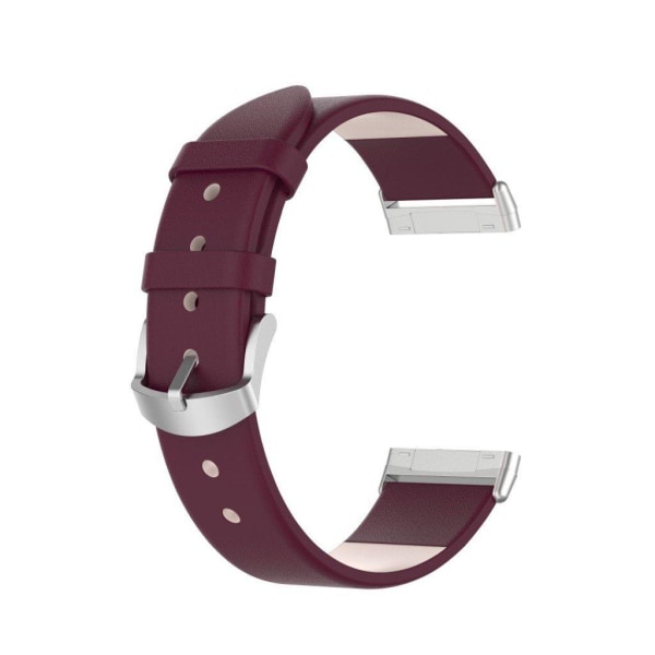 Fitbit Versa 3 / Sense hållbar läder klockarmband - vinröd Rosa
