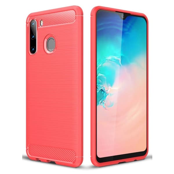 Carbon Flex deksel - Samsung Galaxy A21 - Rød Red