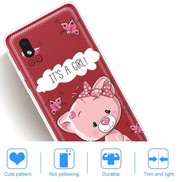Deco Samsung Galaxy A01 Core Etui - Lyserød Kat Pink