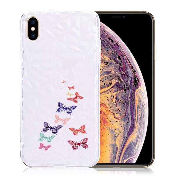 iPhone Xs Max-mønstret etui med 3D-diamandstruktur - Butterfly G Multicolor