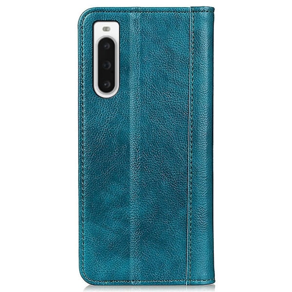 Äkta läder Sony Xperia 10 V fodral med magnetisk stängning Grön