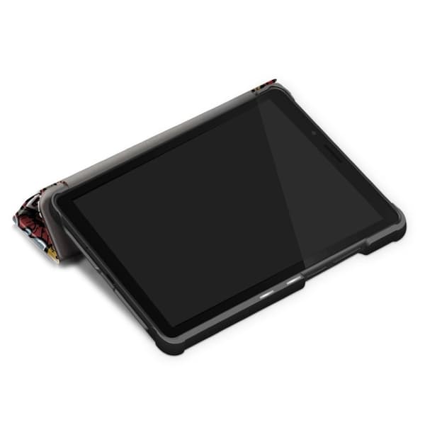 Lenovo Tab M7 mønstret tri-fold lær flip etui - Cartoon Mønster Multicolor