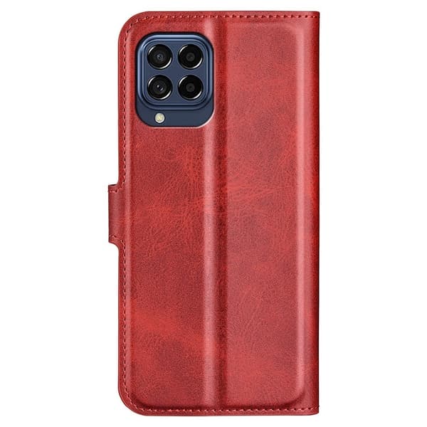 Hållbart konstläder Samsung Galaxy M33 5G fodral med plånbok - Röd Röd