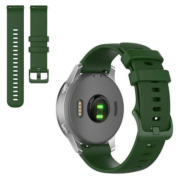 22 mm universal klockarmband i silikon med rutnätstextur - Militärgrön Grön