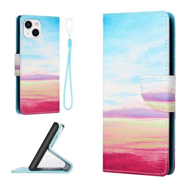 Wonderland iPhone 13 Mini flip etui - Regnbue Multicolor