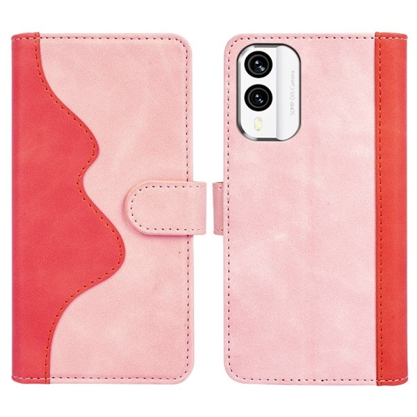 Tvåfärgat Nokia X30 fodral i läder - Rosa Rosa
