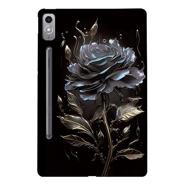 Lenovo Tab P12 Flexible Case Pattern Printing Slim Tablet Protective Cover - Grey Rose Silver grey