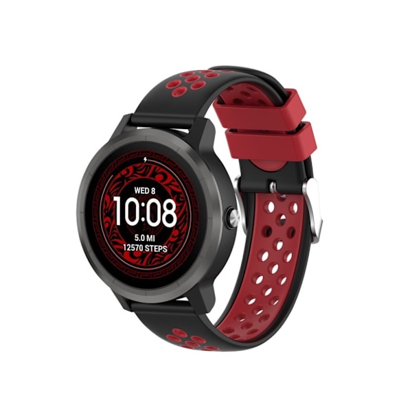 20 mm Garmin Vivoactive 3 klockarmband i silikon med dubbla färger - Svart / Svart Svart