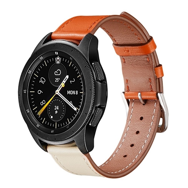 22 mm Universal klockarmband i äkta läder - Orange / Beige Beige