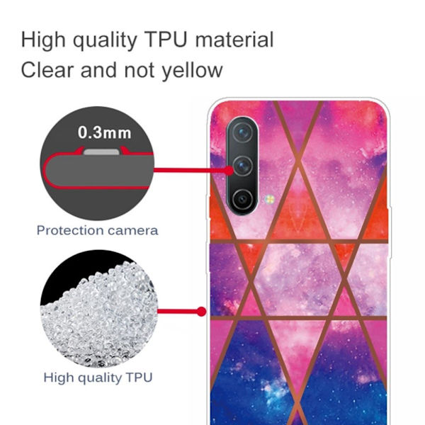 Marble OnePlus Nord CE 5G Suojakotelo - Rose / Oranssi / Sininen Multicolor
