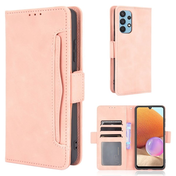 Modern-styled Læder Pung Etui til Samsung Galaxy A32 - Lyserød Pink