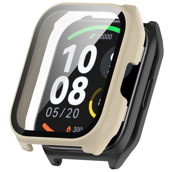 Haylou Smart Watch 2 Pro (LS02 Pro) bump resistant Protective Watch Case with Tempered Glass Screen Protector - Ivory White Vit