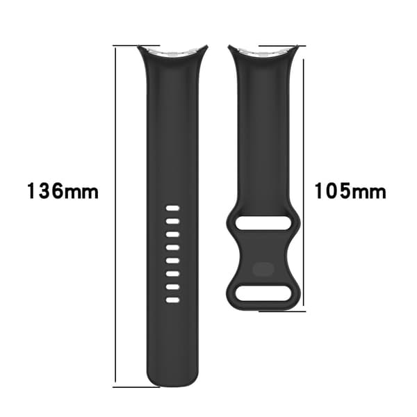Google Pixel Watch 3 45 mm erstatningsrem 8-formet silikonklokkearmbånd med sølvspenne, størrelse L - Oransje Orange