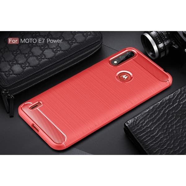 Carbon Flex Motorola Moto E7 Power kotelot - Punainen Red