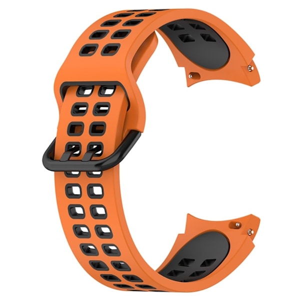 Samsung Galaxy Watch 5 / 4 / 3 (41mm) kaksivärinen silikonikellon hihna - Oranssi / Musta Orange