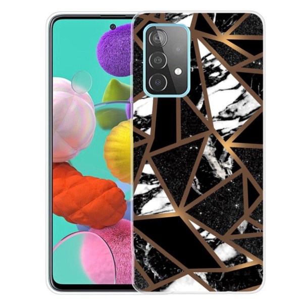 Marble design Samsung Galaxy A32 5G kotelot - Musta Laatta Palasia Black