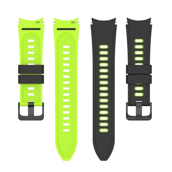 Dobbeltfarvet silikoneurrem til Samsung Galaxy Watch 5 / 4 - Sort / Lime Green