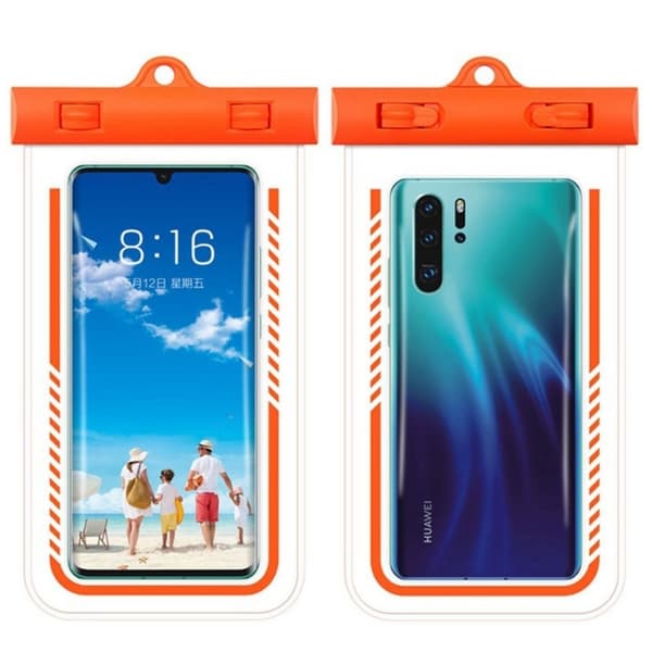 Universal waterproof pouch for 7.2 inch smartphone - Orange Orange