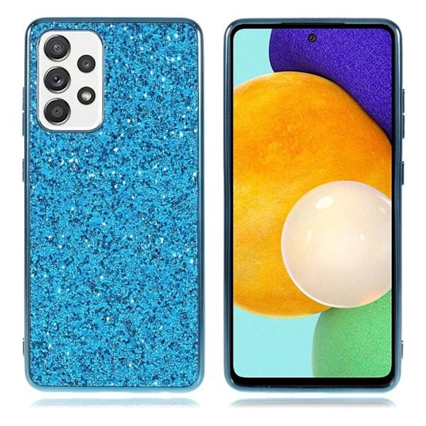 Glitter Samsung Galaxy A52 5G Etui - Blå Blue