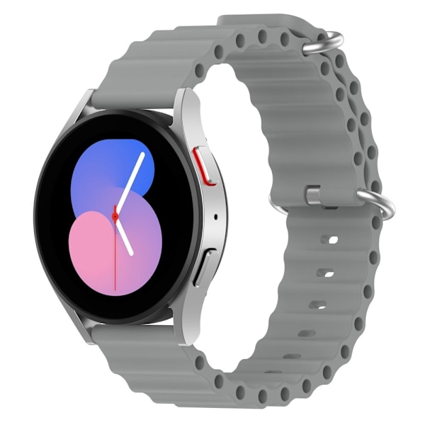22mm Universal wave design silikone urrem - Grå Silver grey