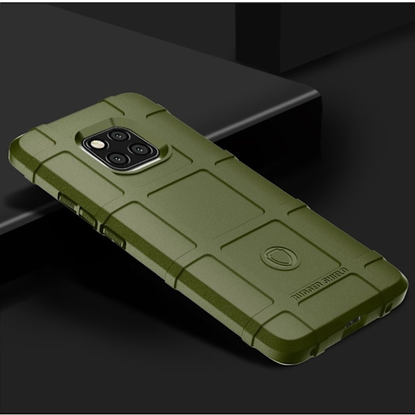 Huawei Mate 20 Pro chockskyddande fodral med rutnätstextur - Militärgrön Grön