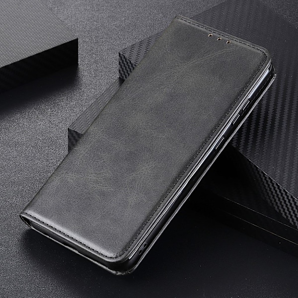 Äkta läder Asus Zenfone 8 fodral - Svart Svart