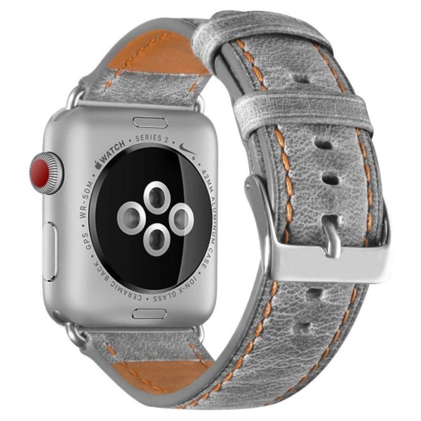 Apple Watch Series 5 40mm cool äkta läder klockarmband - grå Silvergrå