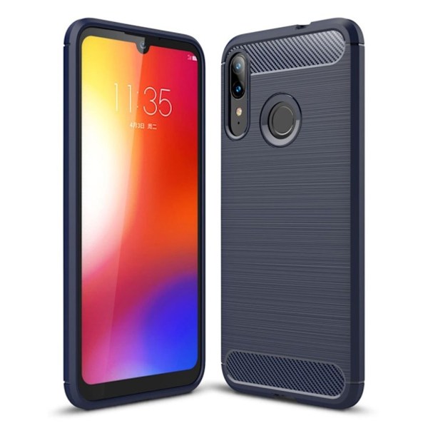 Carbon Flex Motorola Moto E6 Plus kuoret - Laivastonsininen Blue