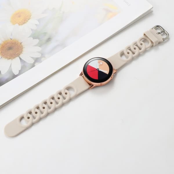 20 mm universalband med ihålig donut - Aprikos Vit
