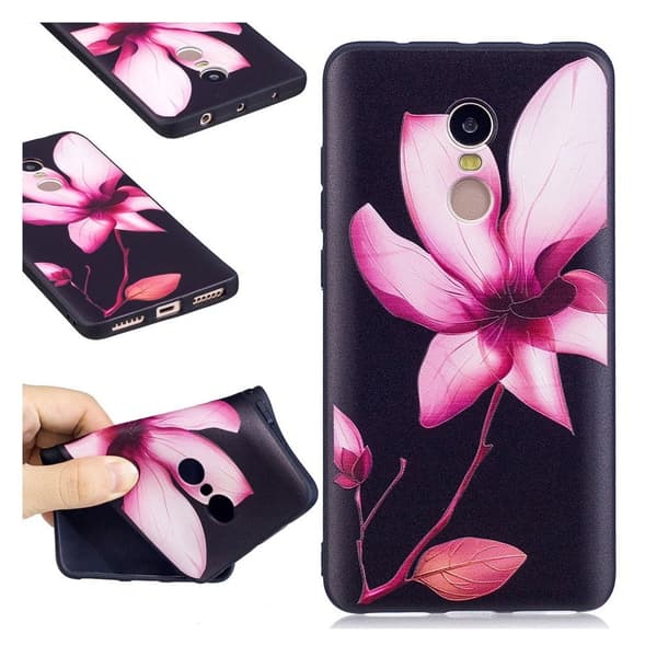 Xiaomi Redmi Note 4 Deksel laget av silikon - Rosa blomst Pink