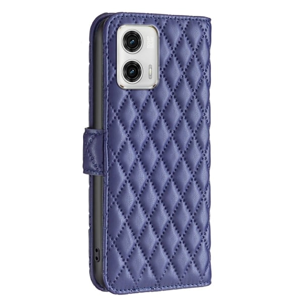 Matt Motorola Moto G73 fodral med rombmönster - Blå Blå