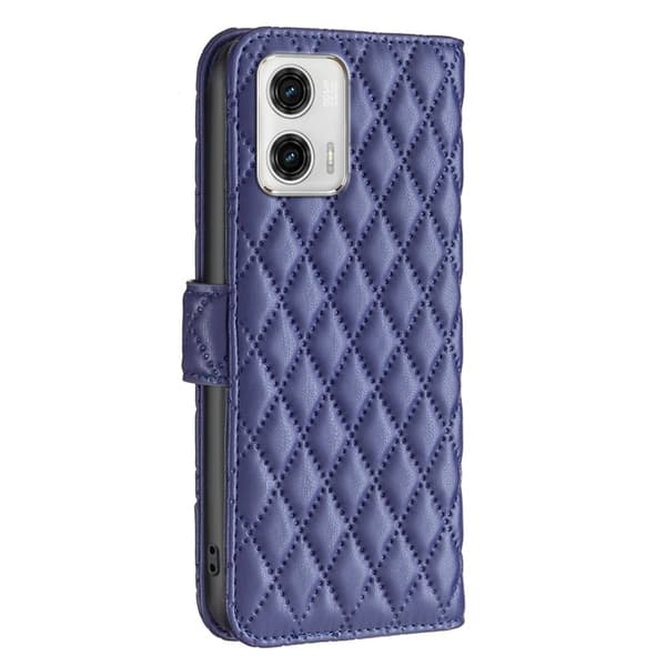 Rombemønster, matt flip-deksel for Motorola Moto G73 - Blå Blue