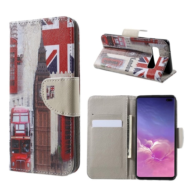 Samsung Galaxy S10 Plus läder fodral med kors textur - Big Ben multifärg