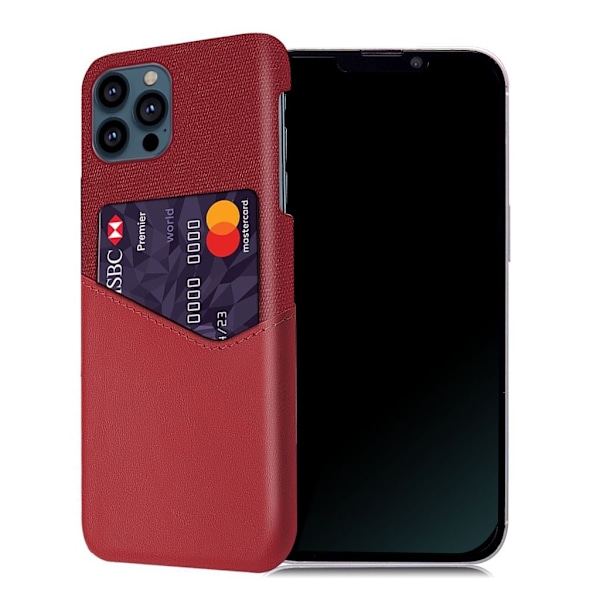 KSQ kortholder i klud og vegansk læder med stødabsorberende belægning iPhone 13 Pro 6,1 tommer - Rød Red