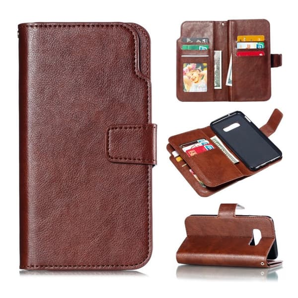 Crazy Horse Samsung Galaxy s10 e Skinnetui Med Deksel - Brun Brown