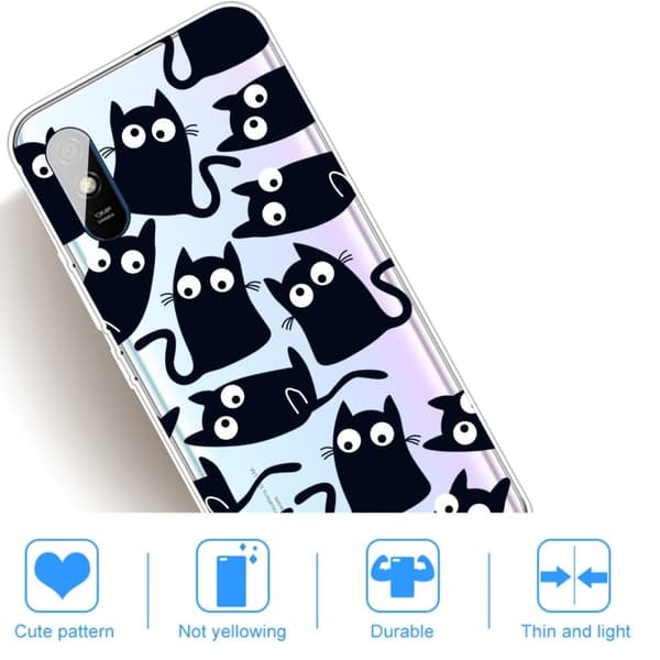 Deco Xiaomi Redmi 9A Etui - Sort Kat Black