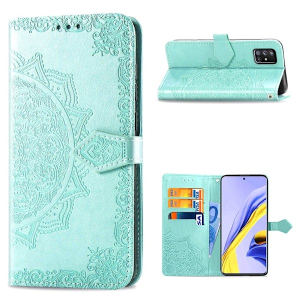 Mandala Samsung Galaxy A51 5G Flip Etui - Grøn Green