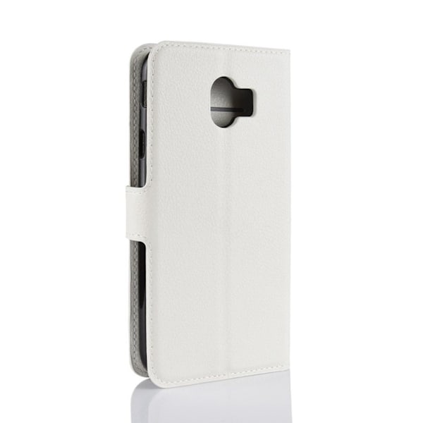 Samsung Galaxy J4 (2018) litsi tuntuinen nahkainen flip suojakotelo - Valkoinen White