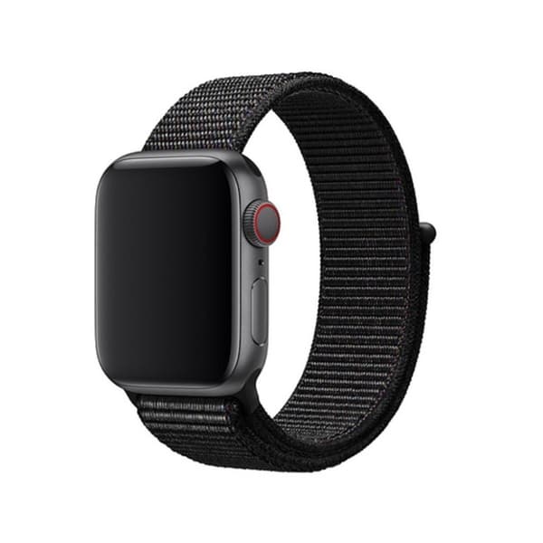 Apple Watch Series 5 40mm solid farve nylon urrem - Sort Black
