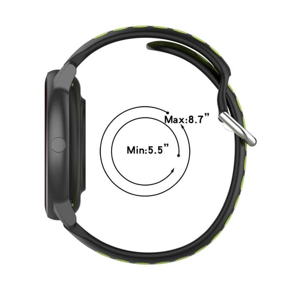 22mm Universal kaksivärinen urheilu silikoni ranneke - Musta / Punainen Red