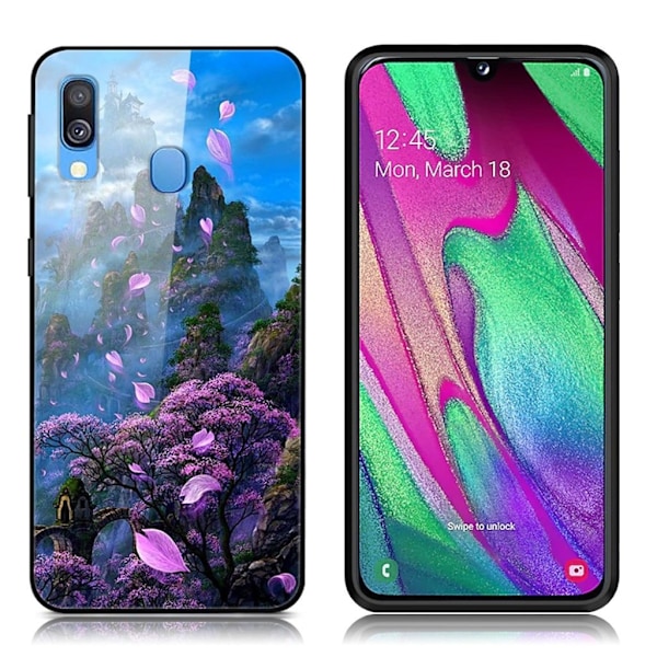 Fantasy Samsung Galaxy A40 cover - Blomster Bjerg Multicolor