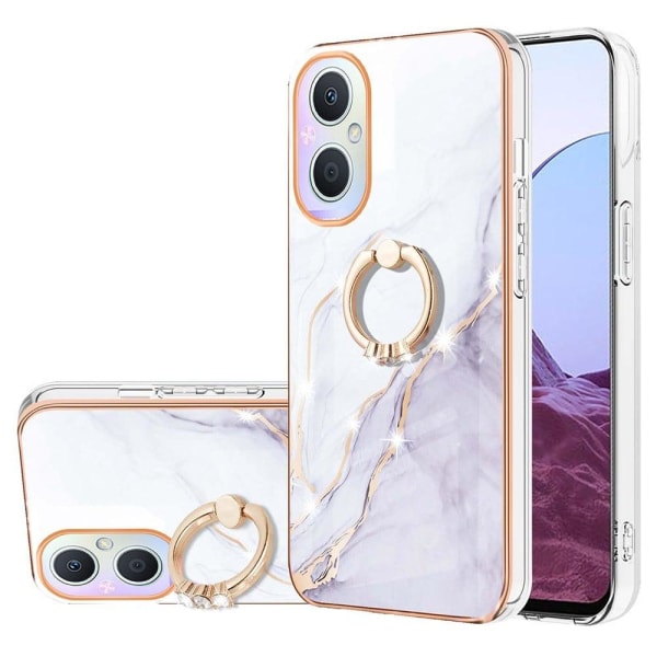 Marble Patterned Suojakuori With Ring Holder For OnePlus Nord N2 White