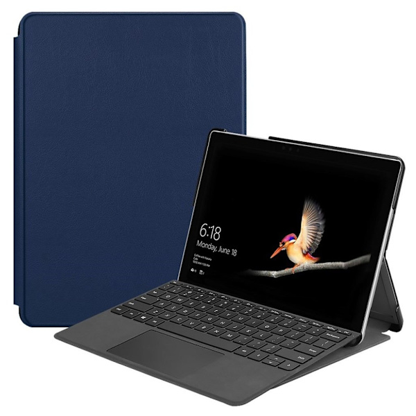 Microsoft Surface Go 10 skyddsfodral syntetläder plast stående - Mörkblå Blå