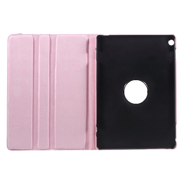 Huawei MediaPad M3 Lite 10.1 Læder etui med roterende stand - Lyserød Pink