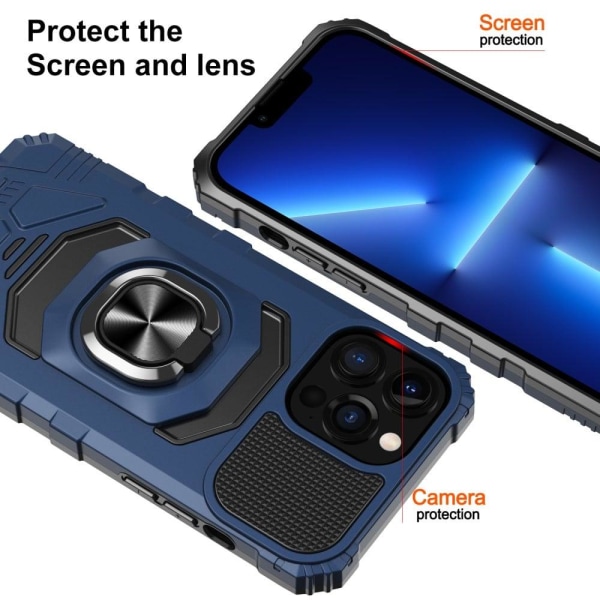 Durable hard plastic cover with soft inside and kickstand for iP Blue